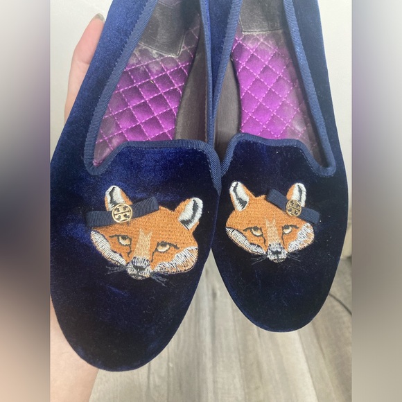 Tory Burch velvet fox slippers flats - Picture 2 of 7